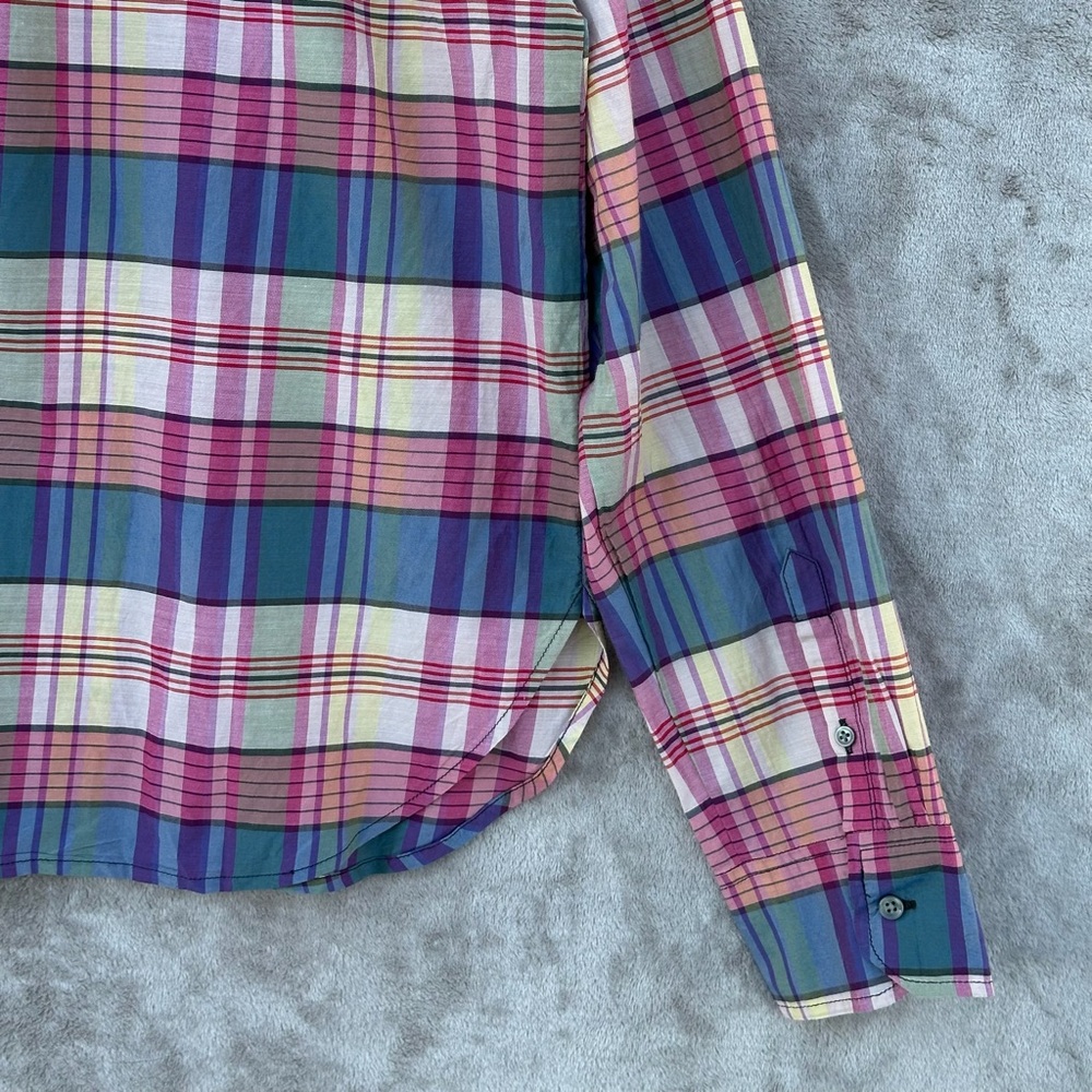 J.Crew Women’s Plaid button down Popover Shirt Long Sleeve Classic Fit Sz L - Picture 11 of 15